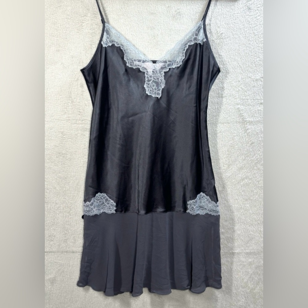 Victoria's Secret Angels Silky Satin Vintage Slip Dress Lingerie Grey Women's M